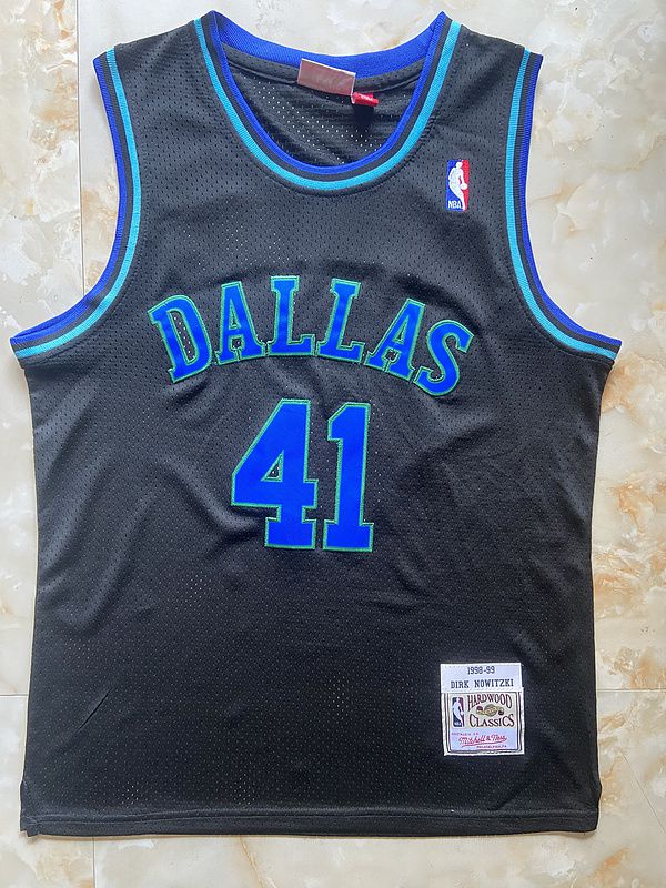 Men Dallas Mavericks #41 Nowitzki Black Throwback 2025 NBA Jersey->->NBA Jersey